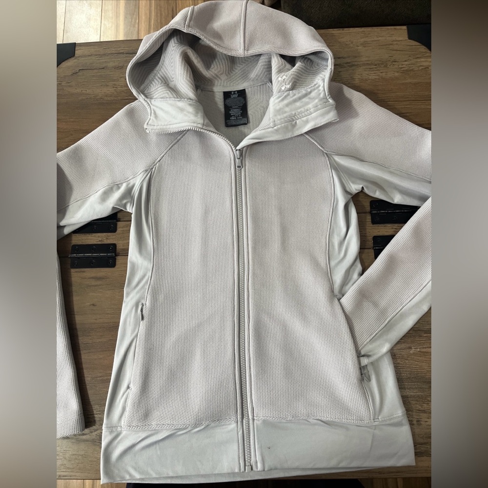 Under Armour Women's Gray Hoodie Full Zip Sweater Size Small Cold Gear